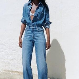 ZARA TRF STRAIGHT LEG DENIM JUMPSUIT
BLUE